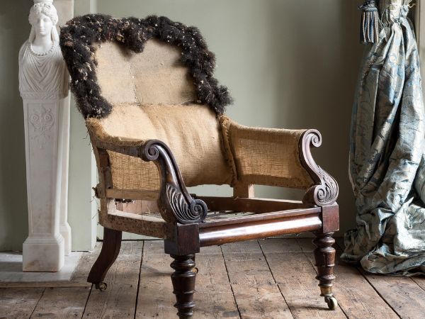 Antique Chair With Wheels On Front Legs