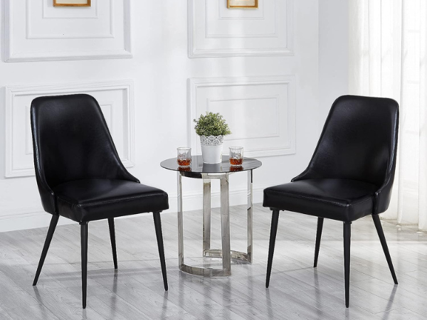 Upholstered Dining Chairs with Black Legs